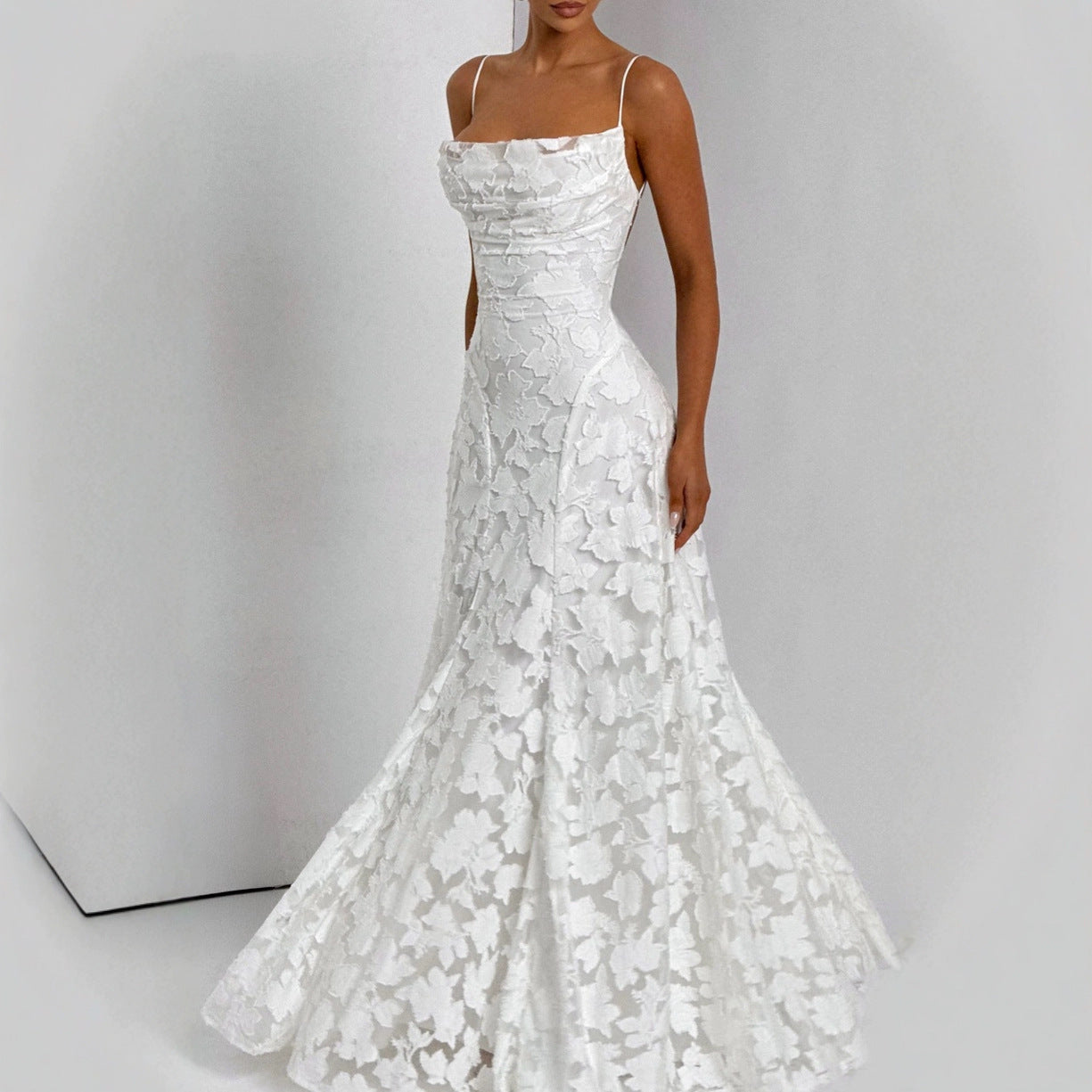 Slim-fit Sling Backless Lace Up Design Dress