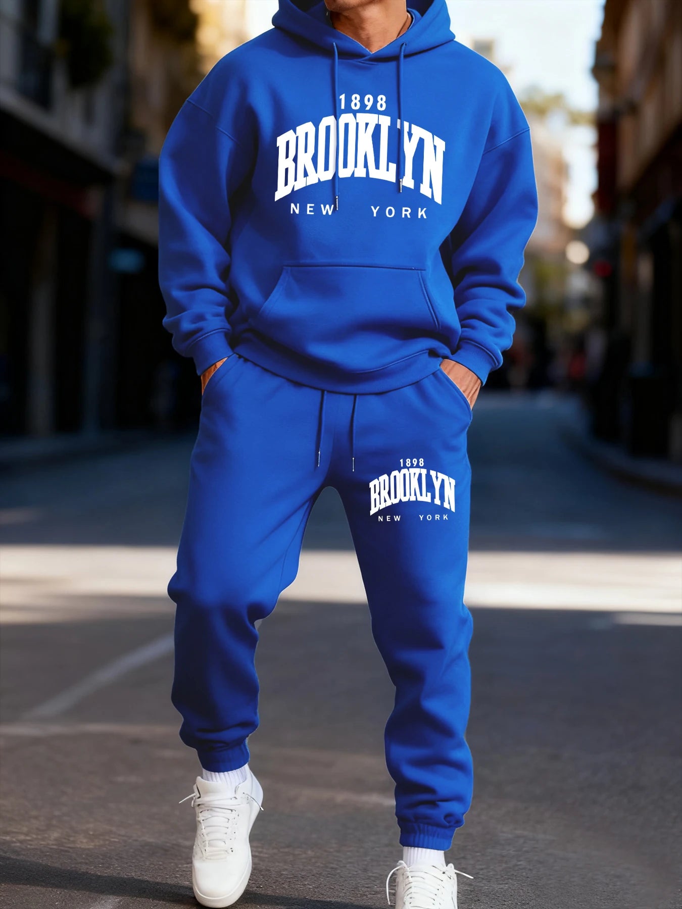 Autumn and winter men's set_ Fashionable fitness jogging pullover, hooded sweatshirt, sweatshirt and casual pants two-piece set